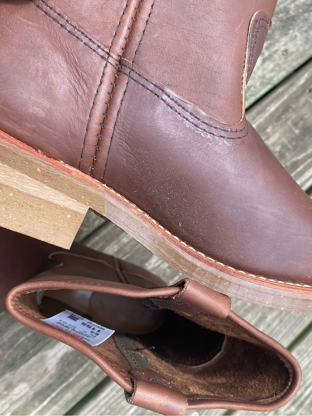 Red Wing Pecos Brown Leather soft toe pull on Boots